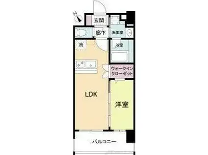 ブランシエスタ南吹田パークサイド(1LDK/4階)の間取り写真