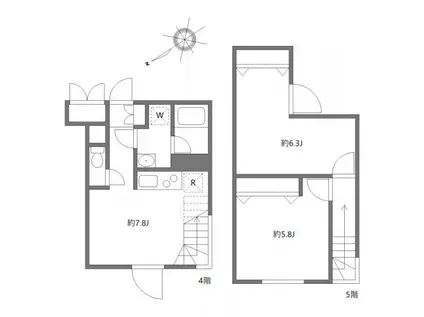 リーガランド恵比寿(2LDK/4階)の間取り写真