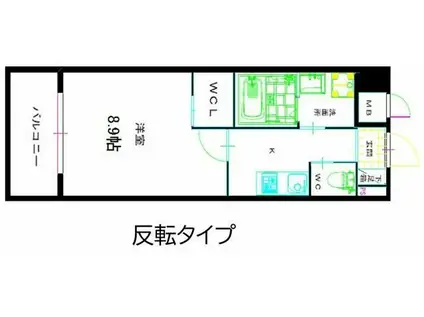 ZEGUNA(1K/8階)の間取り写真