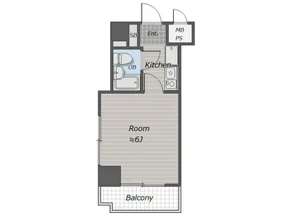 シルフィード衣笠(1K/2階)の間取り写真