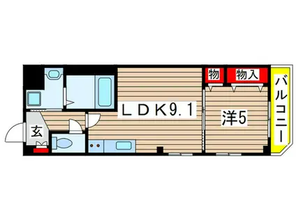 イーストガーデン(1LDK/2階)の間取り写真