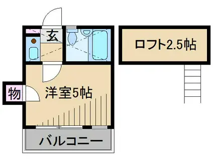 オメガパレス2丁目(1K/2階)の間取り写真