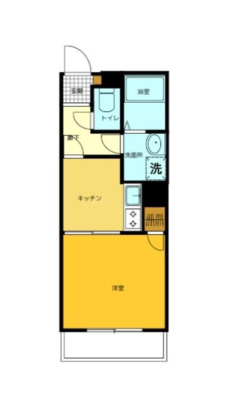 グラッチェ目覚(1K/6階)の間取り写真
