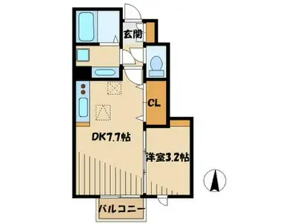 メゾン カアル(1DK/1階)の間取り写真