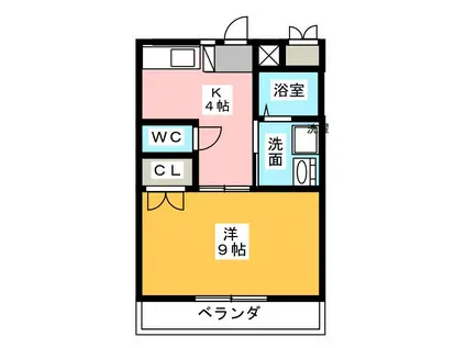 テラスホーエー(1K/1階)の間取り写真