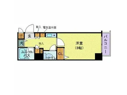 日神パレステージ南林間(1K/5階)の間取り写真