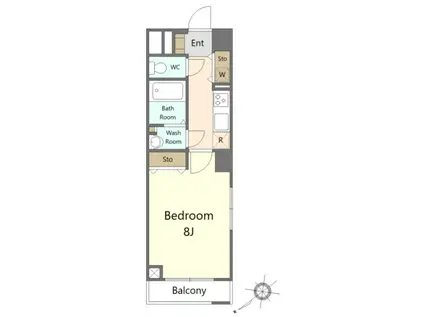 フレンドヒル品川(1K/4階)の間取り写真