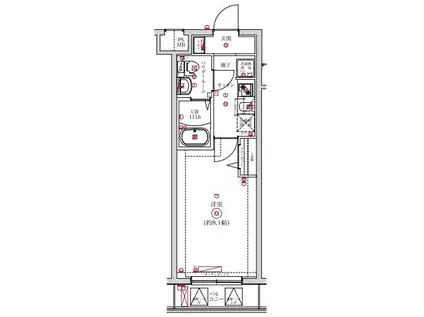 レンティーヴァ綾瀬(1K/3階)の間取り写真
