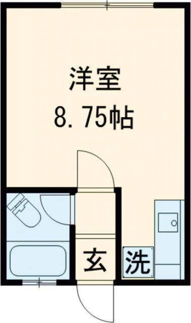 ワイズ時任(ワンルーム/2階)の間取り写真