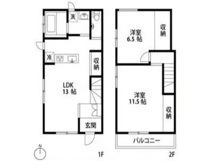 MEGUROFLAGGE(2LDK/1階)の間取り写真