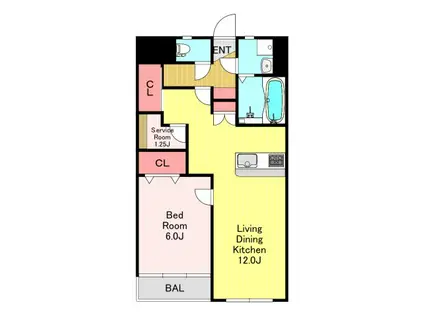 エンゼルハイム戸田(1SLDK/2階)の間取り写真