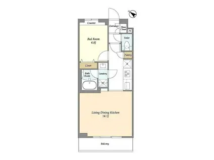 グランカーサ王子II(1LDK/1階)の間取り写真