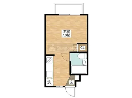 文教カテリーナ(ワンルーム/5階)の間取り写真