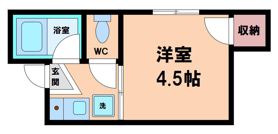 ビラ長居(1K/1階)の間取り写真