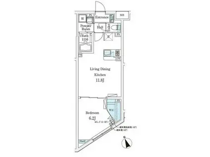 クレアテイフ駒澤大学前(1LDK/1階)の間取り写真