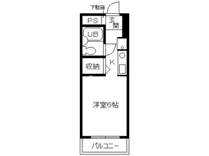 KI3ビル(1K/3階)の間取り写真