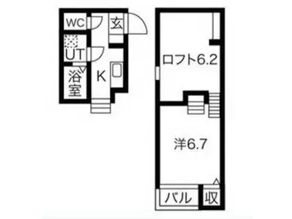 PLAISIR(1K/1階)の間取り写真