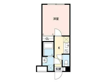 TRYM武蔵小杉(1K/2階)の間取り写真