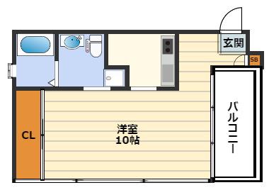 APT・新梅田(ワンルーム/5階)の間取り写真