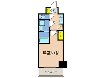 エスリード神戸兵庫駅ミッドポート(1K/12階)の間取り写真