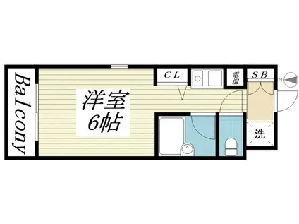 ル・コントワール石屋川(1K/1階)の間取り写真