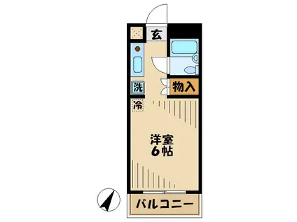 ステュディオ永山(1K/2階)の間取り写真