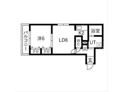地下鉄東西線 西18丁目駅 徒歩15分 5階建 築11年(1LDK/5階)の間取り写真