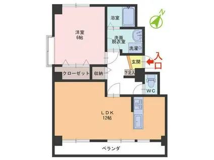 トランクイル楓(1LDK/2階)の間取り写真