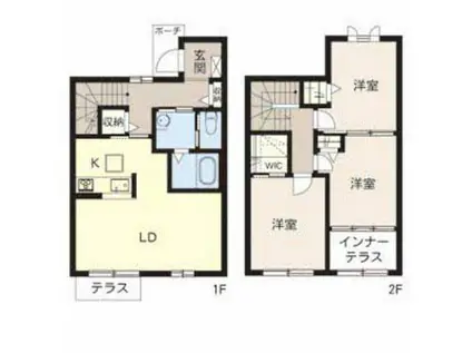 樵風館 A棟(3LDK/1階)の間取り写真