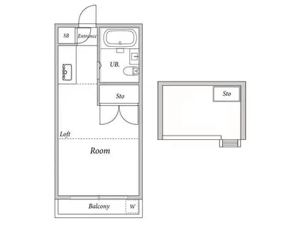 スカイクルーズ中台(ワンルーム/1階)の間取り写真