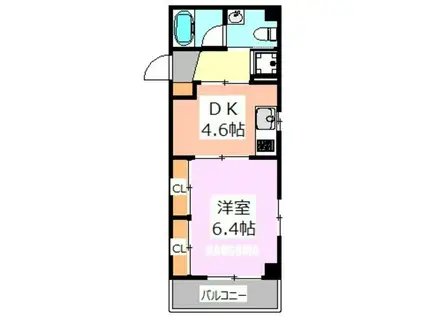 ノベル駒込(1DK/2階)の間取り写真