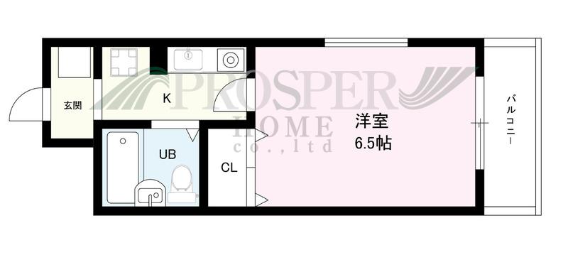 プレアール東中浜(1K/4階)の間取り写真
