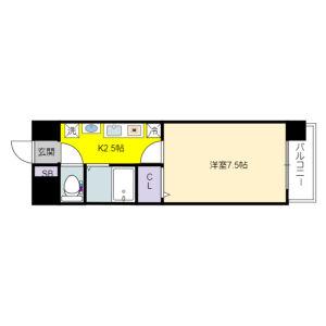グランメール城西(1K/3階)の間取り写真