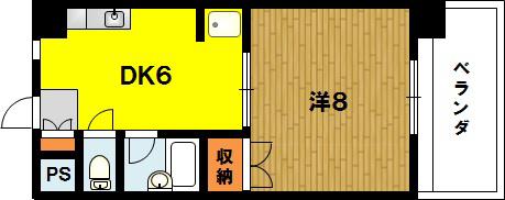 ACTY本町(1DK/10階)の間取り写真