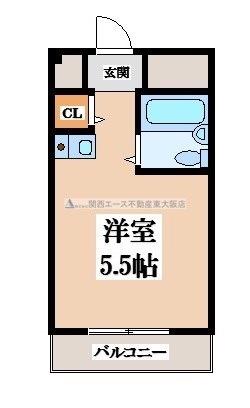 ソルトバレイ(ワンルーム/2階)の間取り写真