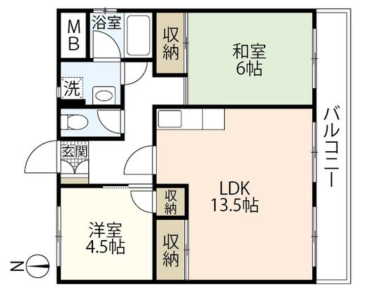 ハイツ古江(2LDK/3階)の間取り写真