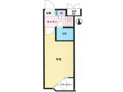日神パレス(ワンルーム/1階)の間取り写真