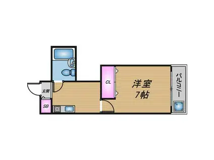 メゾン豊中パート16(1K/2階)の間取り写真