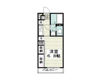 リブリ・上大岡西(1K/1階)の間取り写真