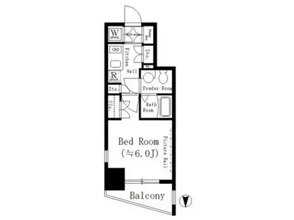 コージーコート御殿山(1K/4階)の間取り写真