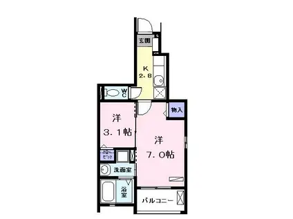 AT・ヴィレッジ(2K/1階)の間取り写真