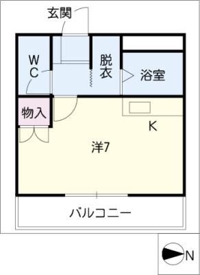 コンフォース中平(ワンルーム/2階)の間取り写真
