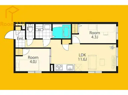 北新宿レーベル(2LDK/1階)の間取り写真