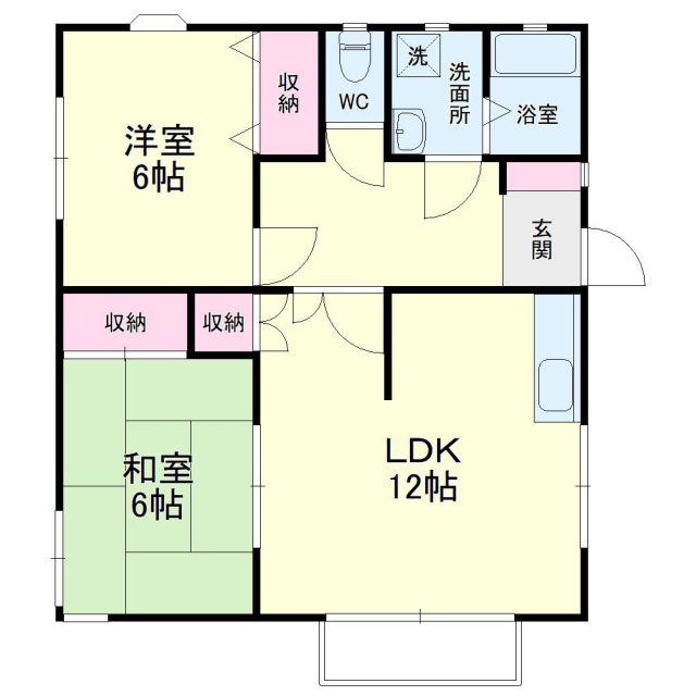 フラットサード(2LDK/2階)の間取り写真