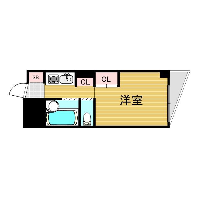有馬パレス西中島(ワンルーム/3階)の間取り写真
