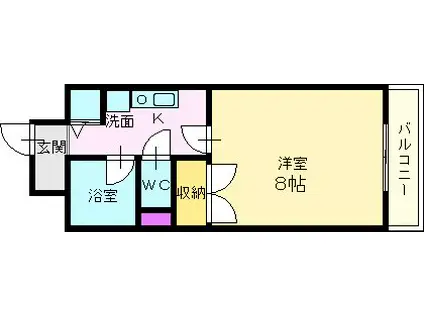 ピュアコーポなかもず(1K/1階)の間取り写真