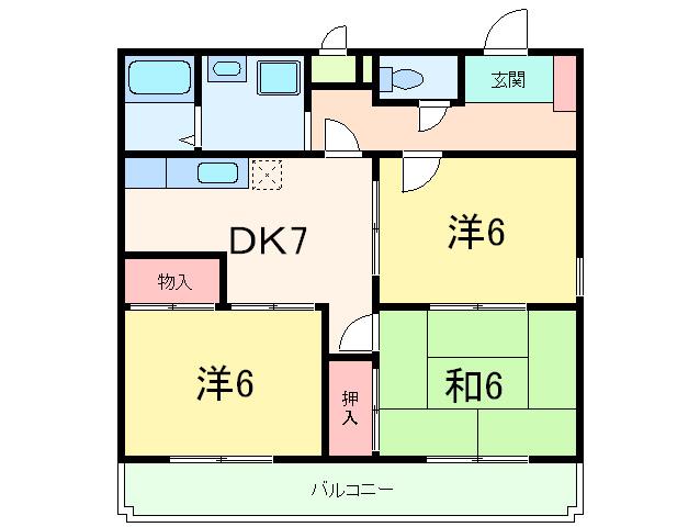 ハイム屋敷本(3DK/1階)の間取り写真