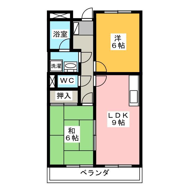 LIMPIAメゾンタナカ(2LDK/3階)の間取り写真