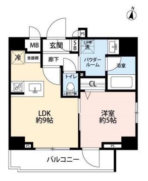 グランドコンシェルジュ恵比寿(1DK/3階)の間取り写真