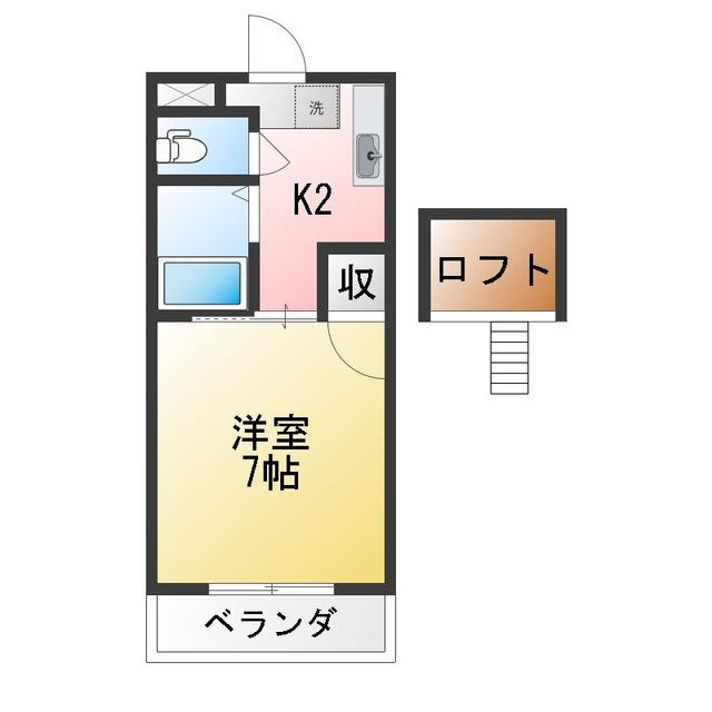 ドリーム2(1K/1階)の間取り写真